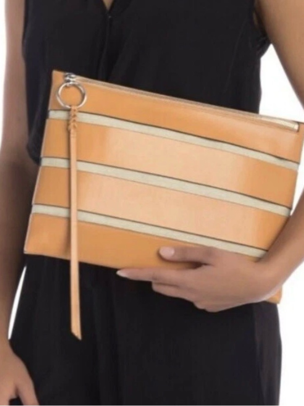 New With Tags Rebecca Minkoff 🌹Cage Zip Large Clutch with Dustbag, Color Honey